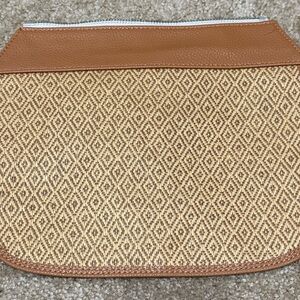 Thirty One 31‎ Studio Flap Diamond Weave Straw Brown Tan